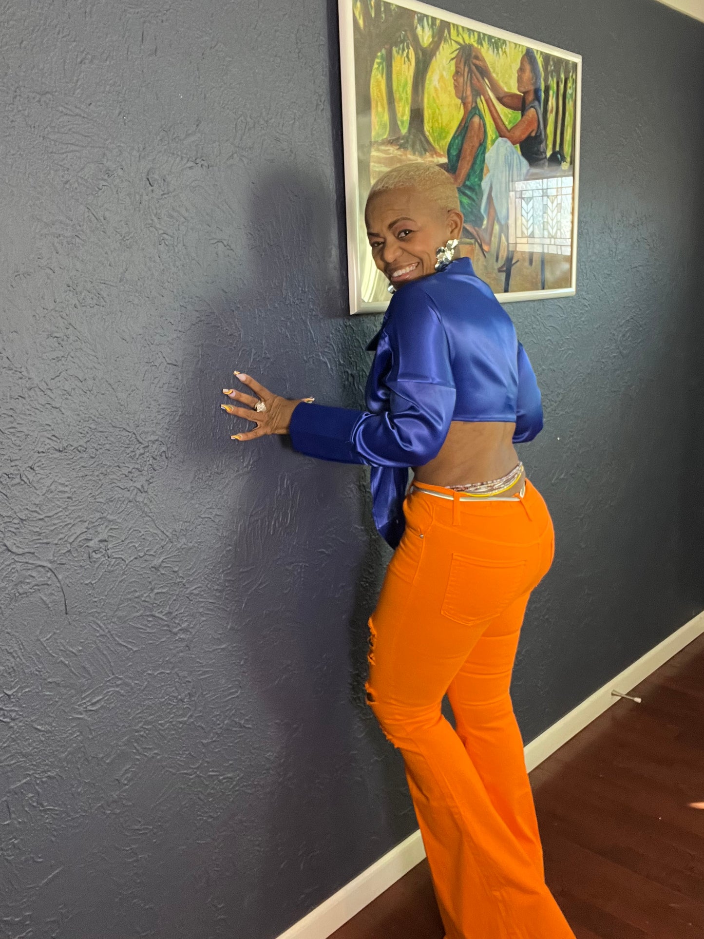 Orange Flare Jeans